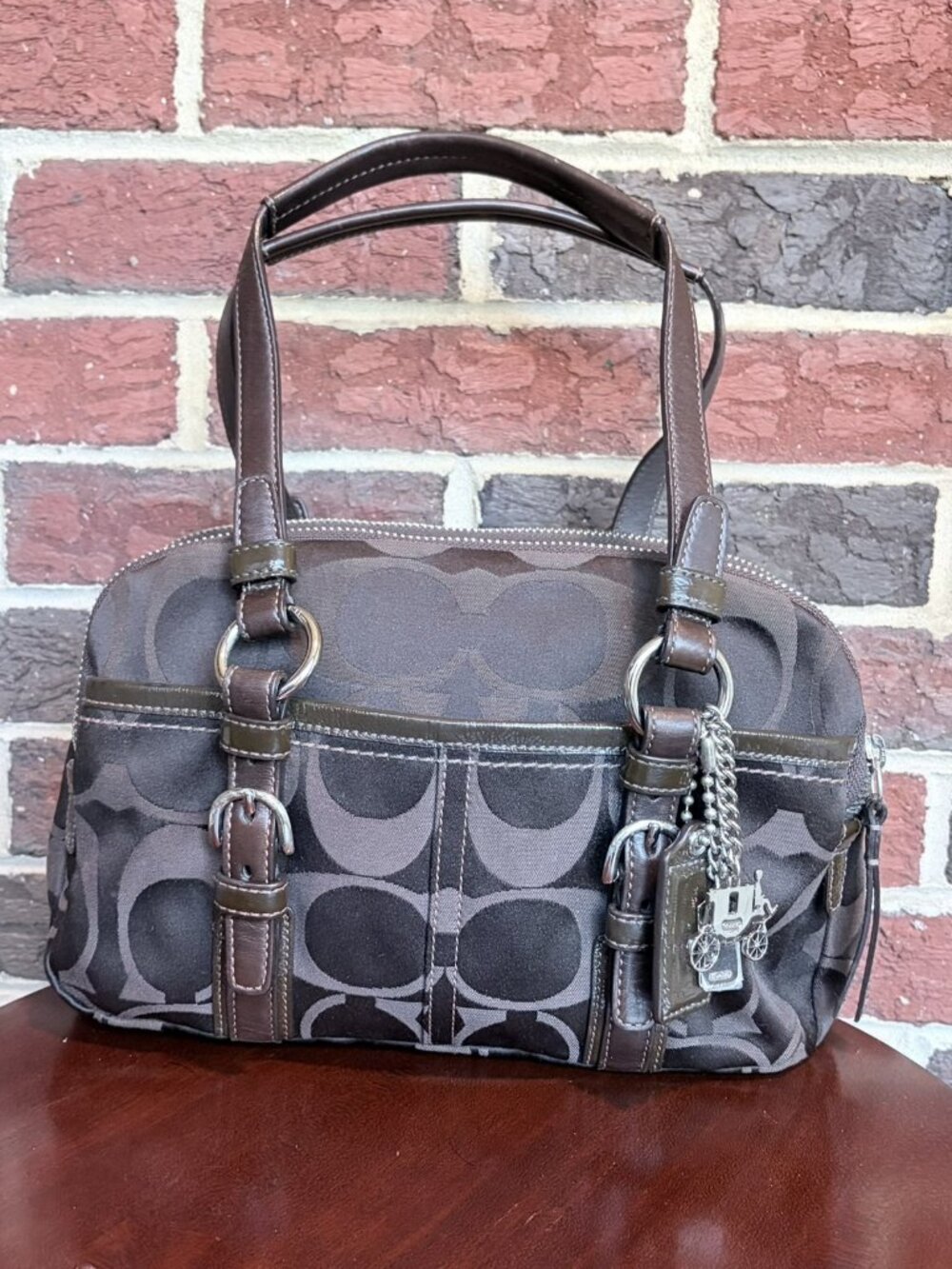 Y2K Coach Bonnie Signature Soho Satchel 12680 RARE Chocolate Brown Canvas